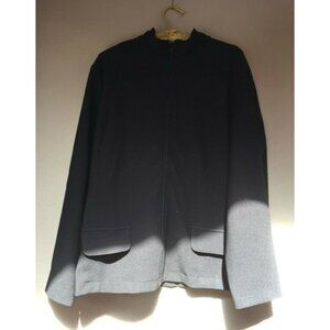 Magellan's Womens Zip Front Knit Jacket Stretch High Neck Outdoor Casual Black